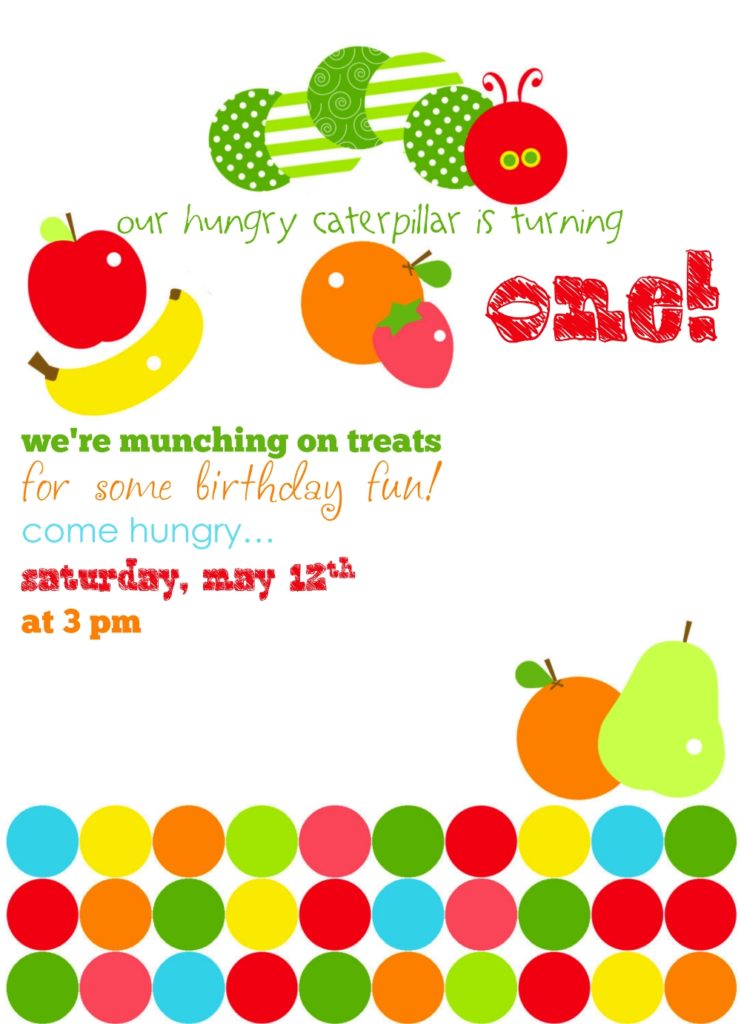 a very hungry caterpillar birthday invitation