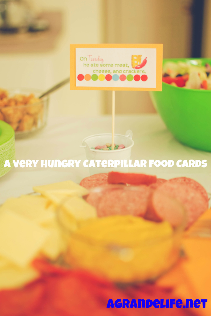 a very hungry caterpillar food cards