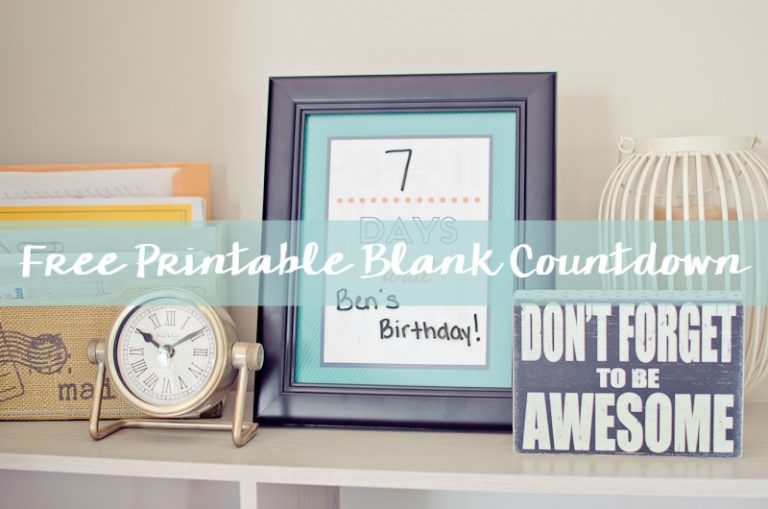 Free Printable Blank Countdown