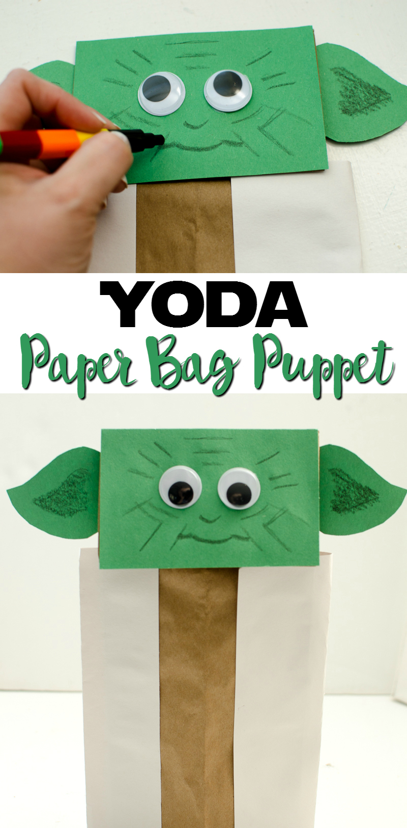 yoda paper bag puppet