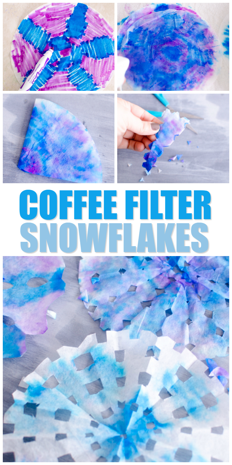 coffee filter snowflakes