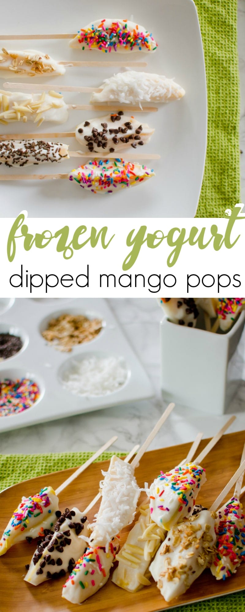 frozen yogurt dipped mango pops